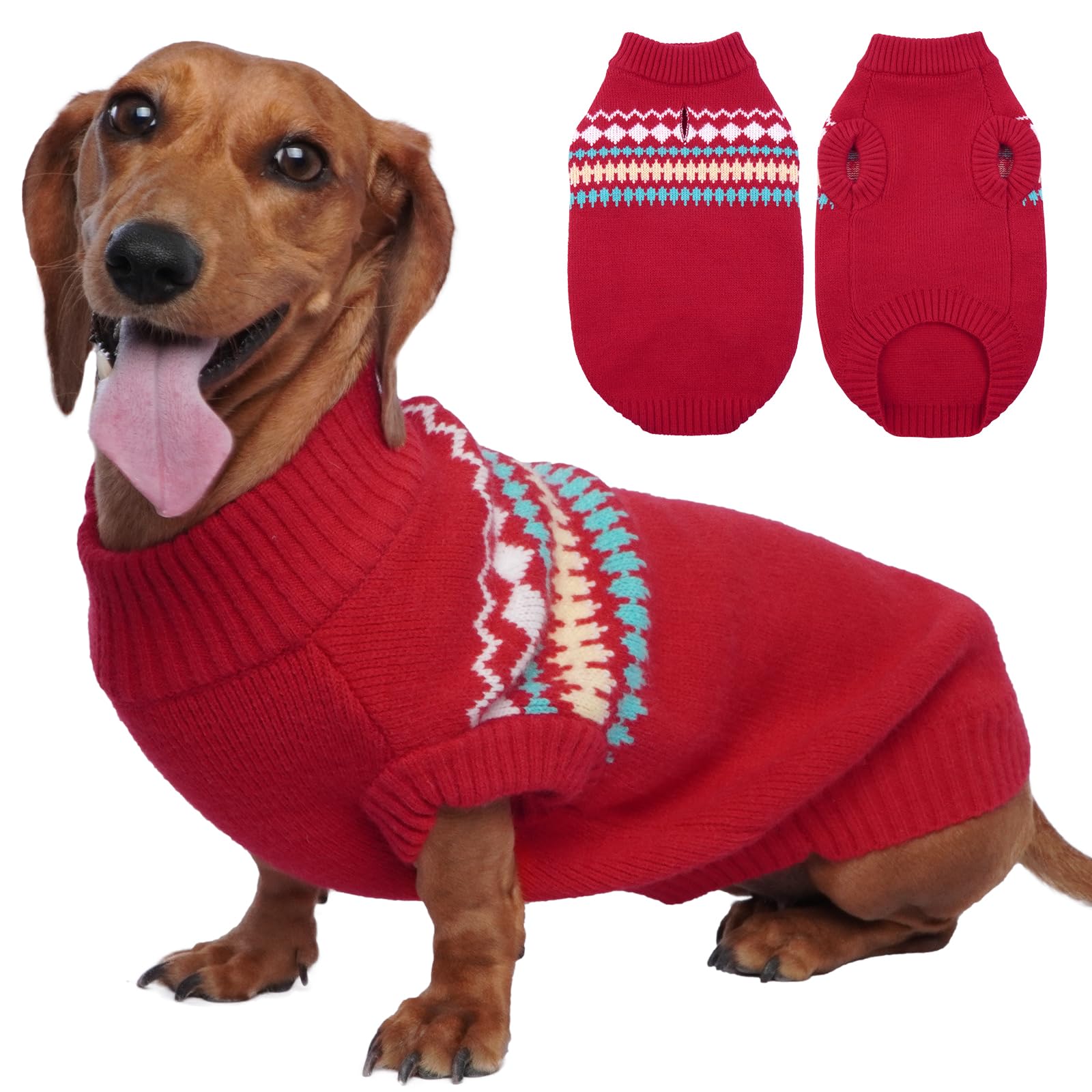 Kuoser Warm Dog Sweater - Medium, Small, Large & XS Christmas Jumper