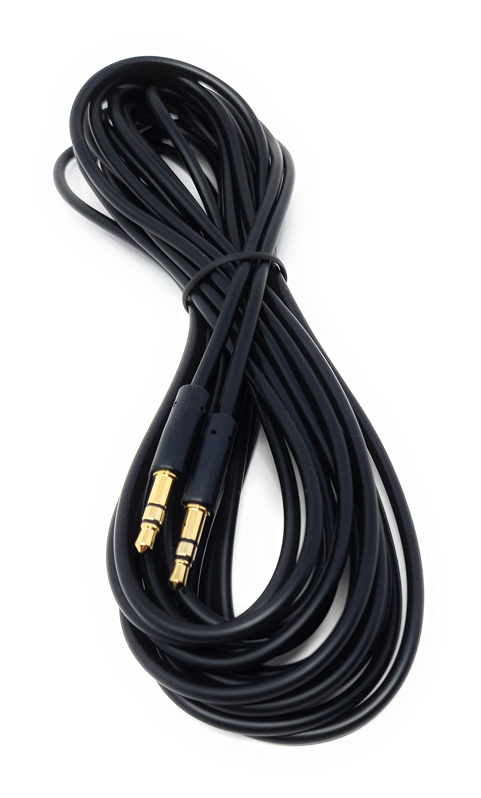DRUT 5m 3.5mm Stereo Audio Jack Plug to Plug, Male to Male AUX, Slim Flexible Lead Cable 16.5ft Black