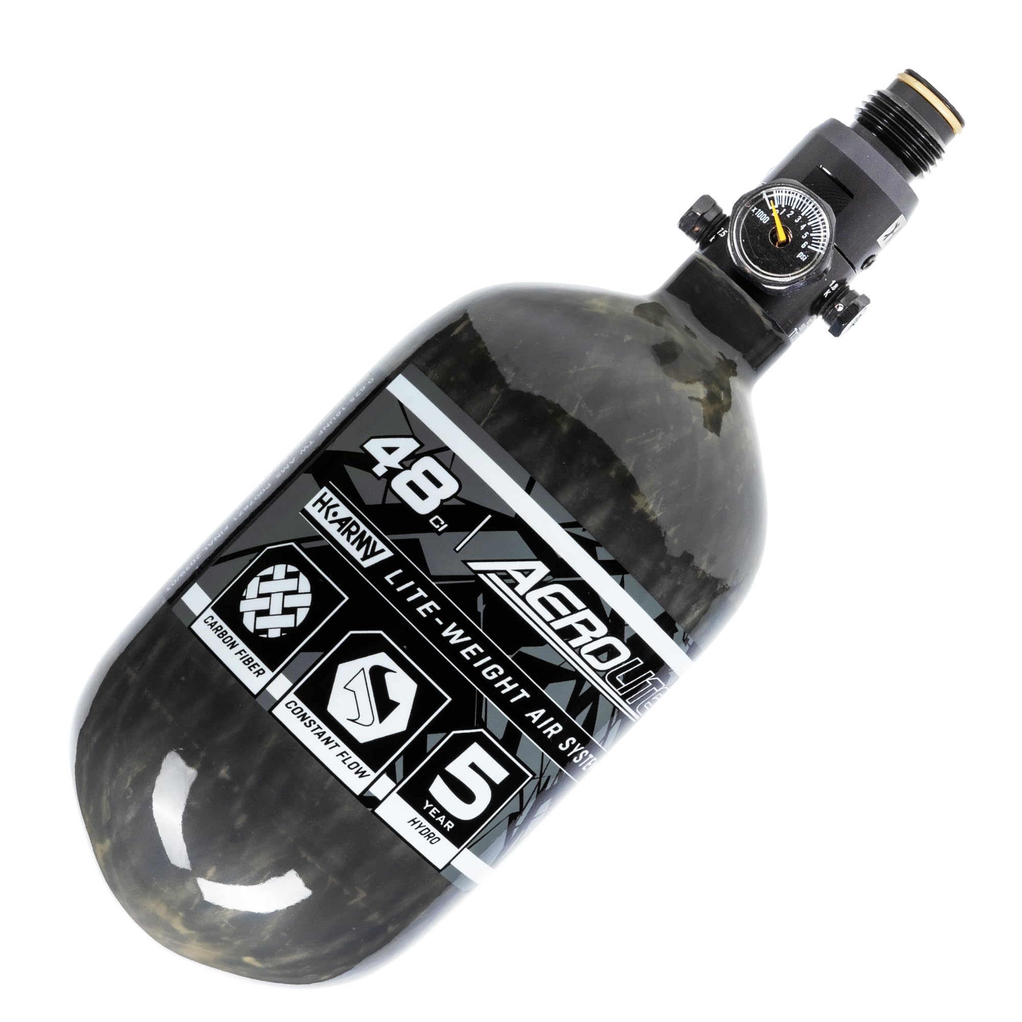 Photo 1 of HK Army Aerolite HPA Air System - 48ci/4500psi Lightweight Carbon Fiber Tank with 800psi Regulator for Paintball & Airsoft Gear - Smoke