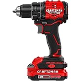 CRAFTSMAN V20 BRUSHLESS RP Compact Drill/Driver, Variable Speeed Trigger, Built In LED, Includes Battery and Charger (CMCD714D1)