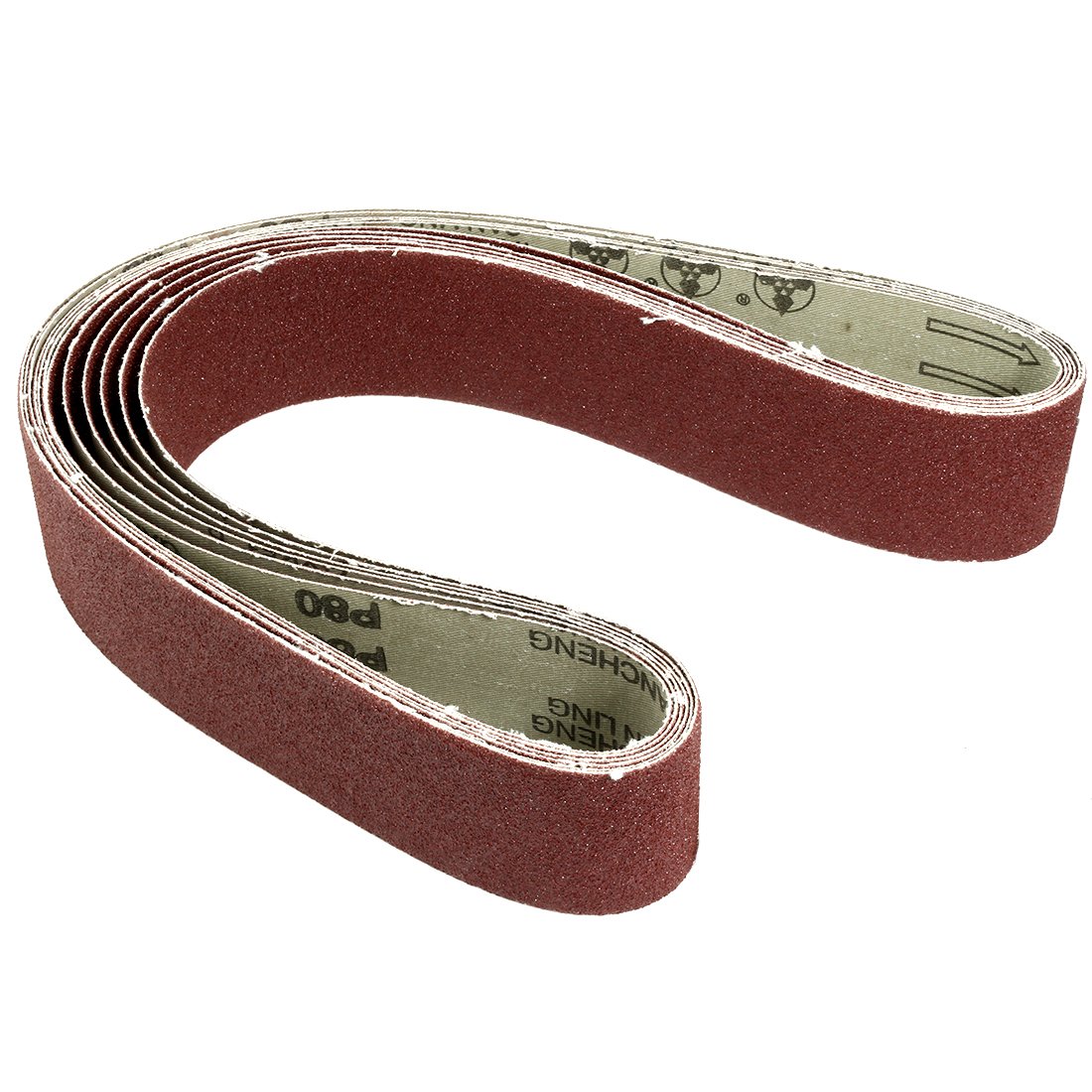 Sourcingmap 2-Inch x 42-Inch Aluminum Oxide Sanding Belt 80 Grits Sandpaper Lapped Joint for Belt Sander 6pcs