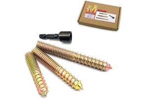 MATRELT 16Pack 3/8-16" Hanger Bolts 3Sizes 2-3 Inch Include1 pcs Hanger Bolt Driver Double Headed Bolts Wood Dowel Screw Self-Tapping Screw Hanger Bolts for Furniture Screws Wood Screws Threaded Rods Bolt