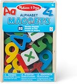 Melissa & Doug 52 Wooden Alphabet Magnets in a Box Uppercase & Lowercase Letters view 3
