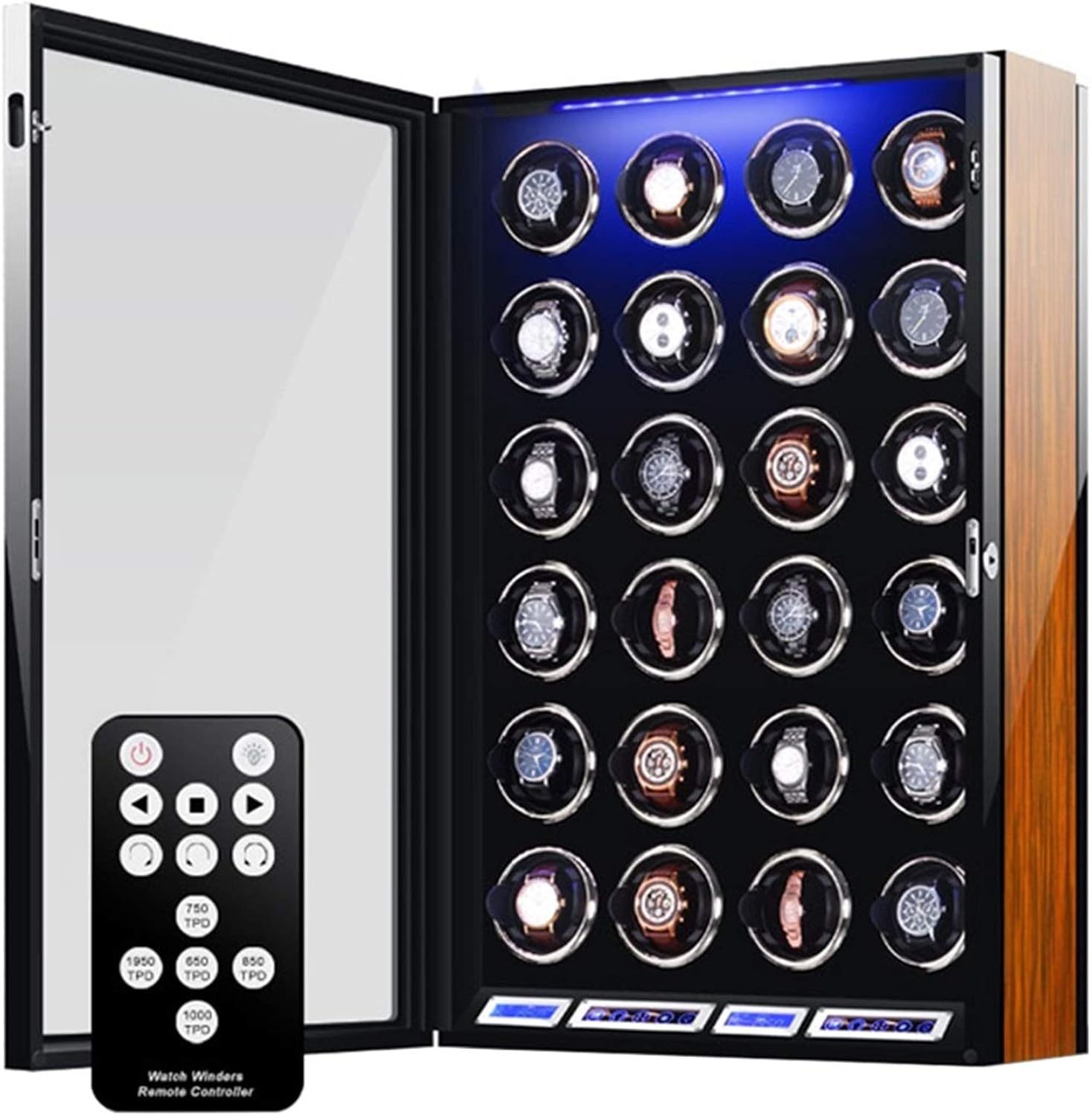 Storage Drawer for Watches and Jewelry Watch Winder Automatic for 24 Watches Quiet Motor with