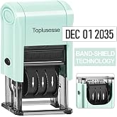 Date Stamp Self Inking Dater Stamp for Business 12 Year Band Mint Green Mount Black Ink 2026-2037