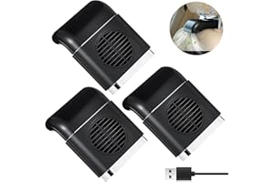 DaisyInner 3 Pcs 5V Car Seat Fan with 3 Speed Multi Functional USB Charging Car Seat Cooling Fan Adjustable Car Fan Rear Seat Headrest Car Window Fan Seat Back Cooler Fan for SUV Truck Vehicle, Black