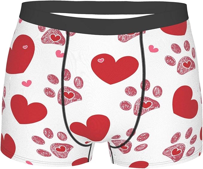 Mens Underwear Boxer Brief Happy Valentine'S Day Red Love