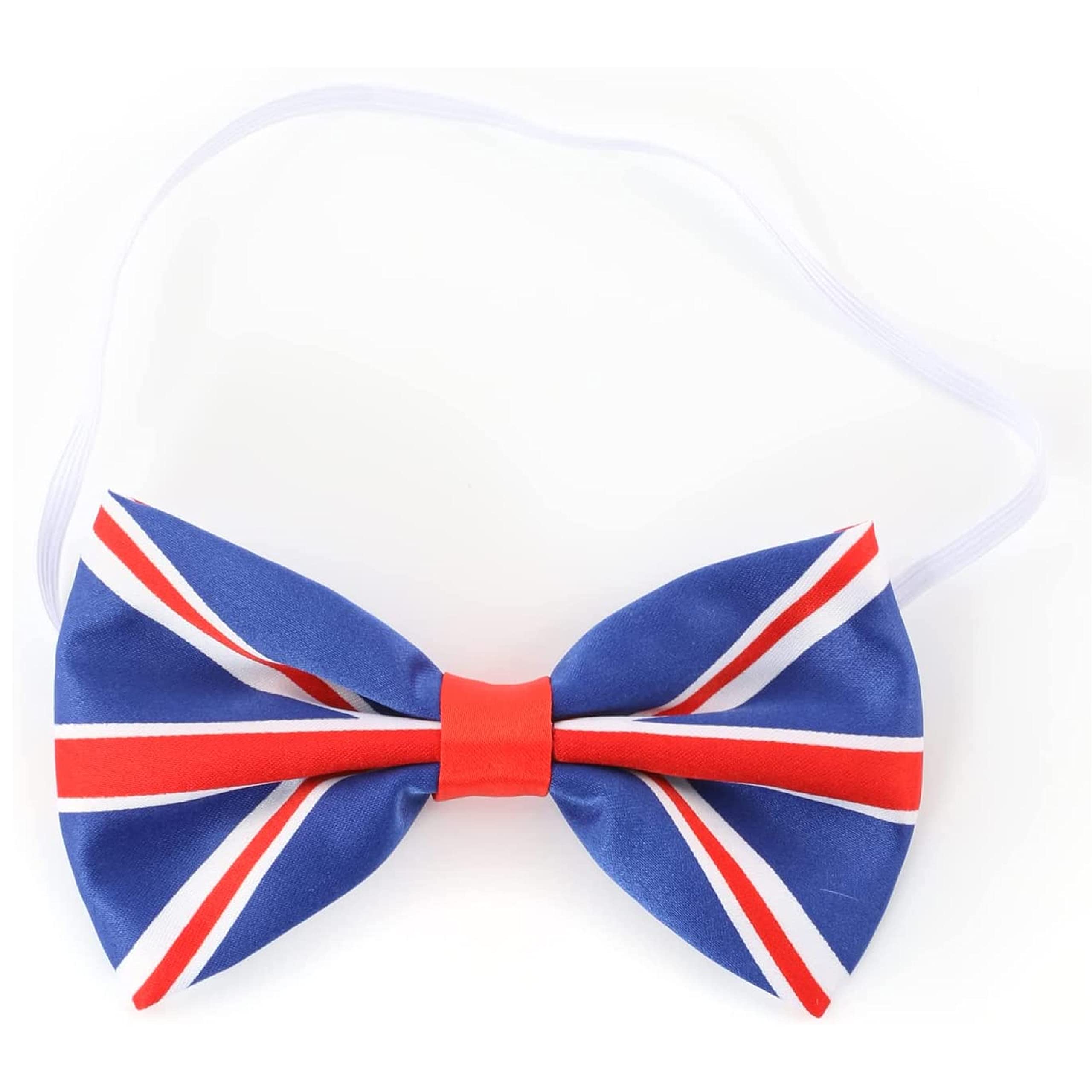 I LOVE FANCY DRESS Union Jack Bowtie - Pack of 1 - British Union Jack Flag Bowtie - VE Day, Queen's Jubilee, British Events