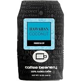 Hawaiian Coconut Flavored Coffee by Coffee Beanery, 12oz Bag Whole Bean, Medium Roast, 100% Specialty Arabica Coffee, Gourmet Flavored Coffee