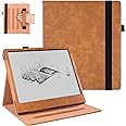 BOZHUORUI Stand Case for 10.3" Boox Note Air4 C/Boox Note Air3 C/W Tablet - Premium PU Leather Protective Sleeve Cover with Hand Strap/Auto Sleep/Wake (Brown)