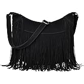 Fringe Hobo Bags for Women Vintage Suede Crossbody Bag Hippie Western Cowgirl Purses Tassel Shoulder Bag