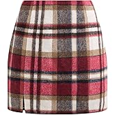 NIMIN Plaid Mini Skirts for Women High Waist Fall Winter 2026 Bodycon Pencil A-Line Skirt