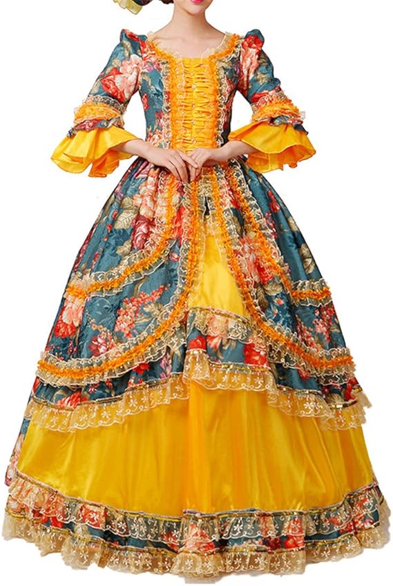 Nuoqi Womens Victorian Princess Dress Vintage Palace Maxi Fancy Dresses