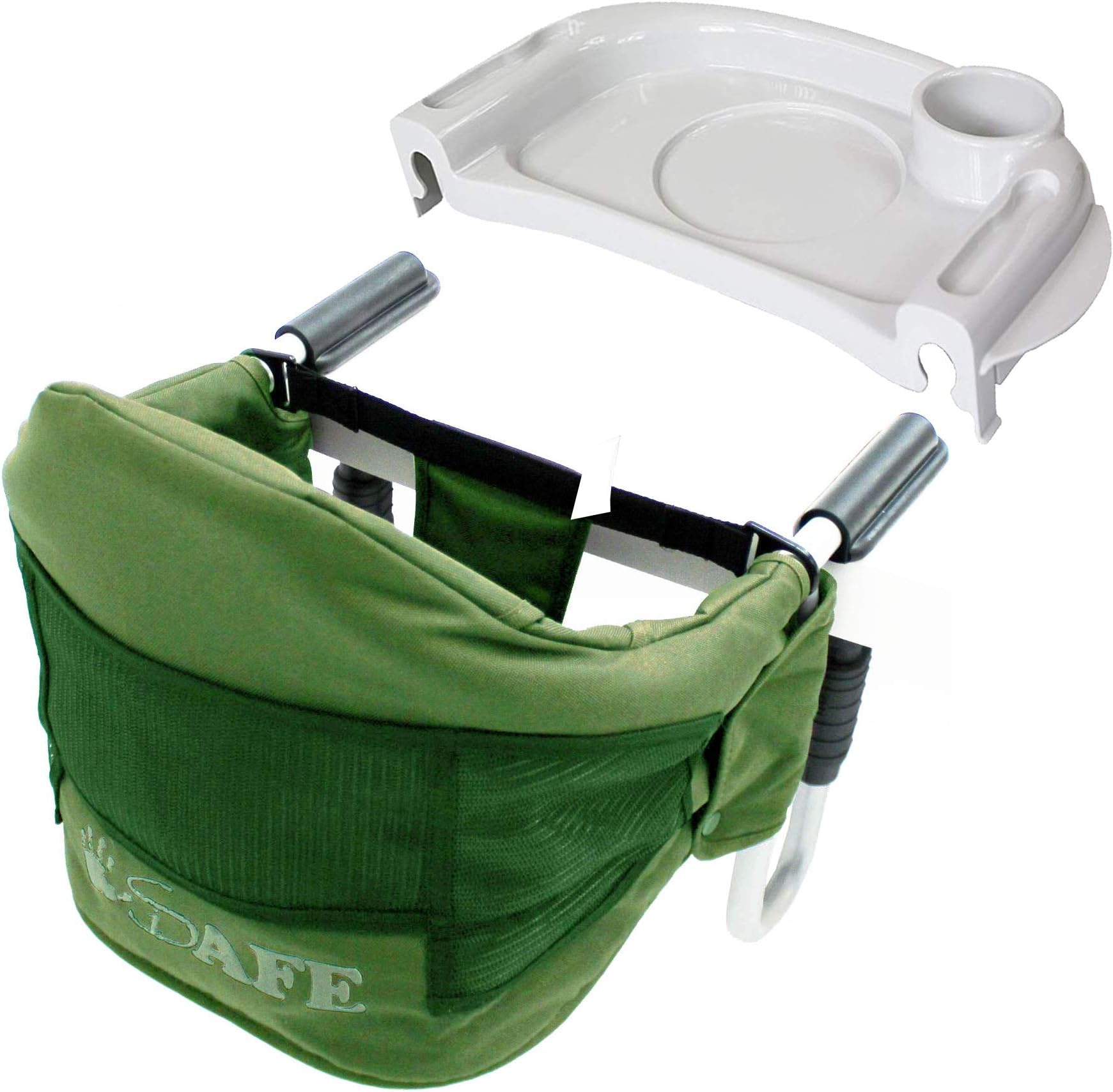 iSafe Baby Table Fast Fit Booster Seat YummyLUV® - Olive High Chair Complete with Tray