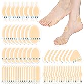 64 Pieces Hydrocolloid Blister Bandages for Feet - 6 Styles Waterproof Adhesive Blister Pads, Blister Patches for Heel, Foot, Toe, Blister Cushions for Prevention
