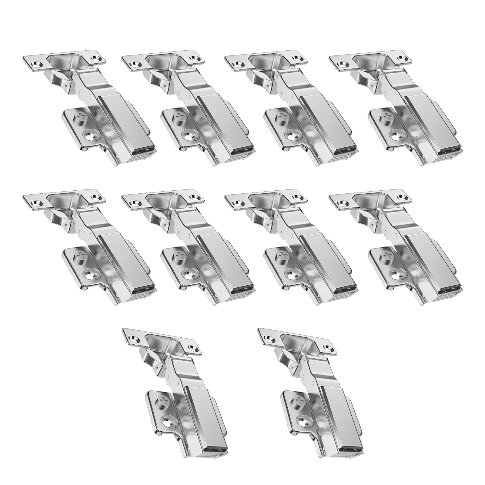AOLISHENG 10 Pcs 35mm Soft Close Hinges for Cabinet Kitchen Cupboard Full Overlay Door Hinges, 100 Degree Wardrobe Concealed Hinges with Screws, 5 Pair