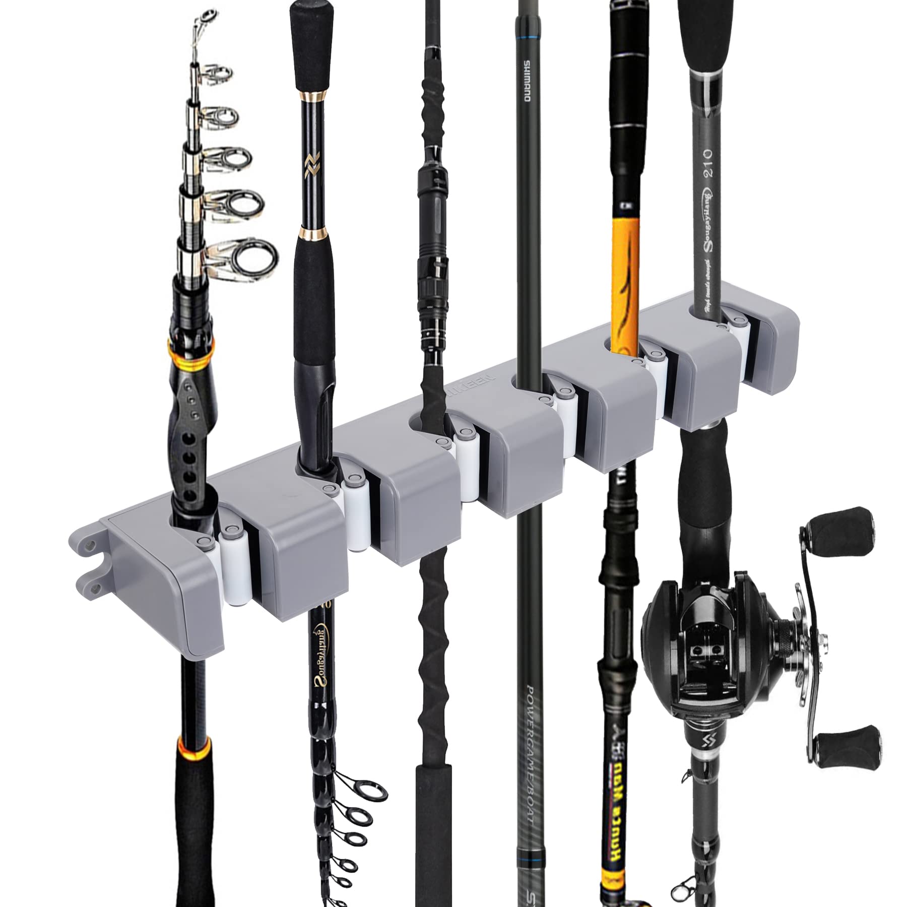 BOOSTEADY Fishing Rod Rack Plastic Fishing Rod Holders for Garage Fishing Rod Wall Mount Rack Fishing Rod Storage