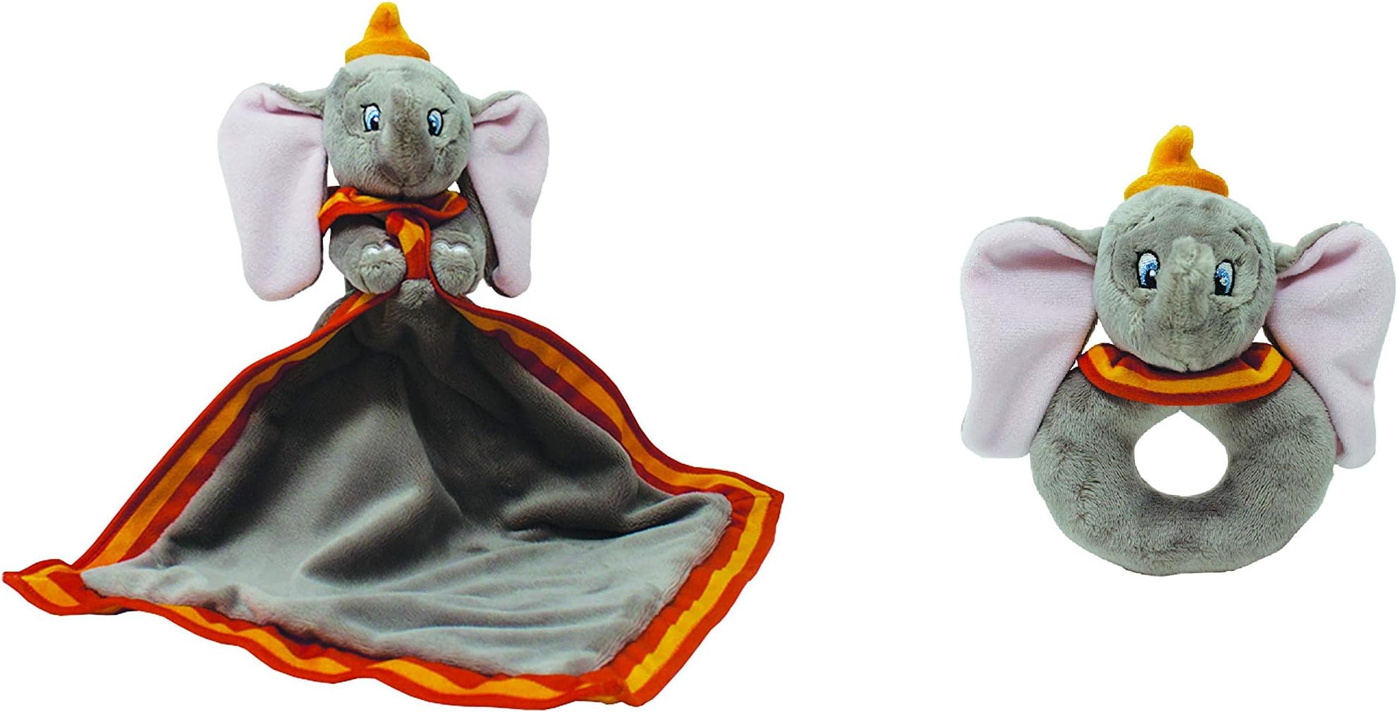 Disney Dumbo Ring Rattle Soft Toy and Dumbo Comforter (2 Supplied)