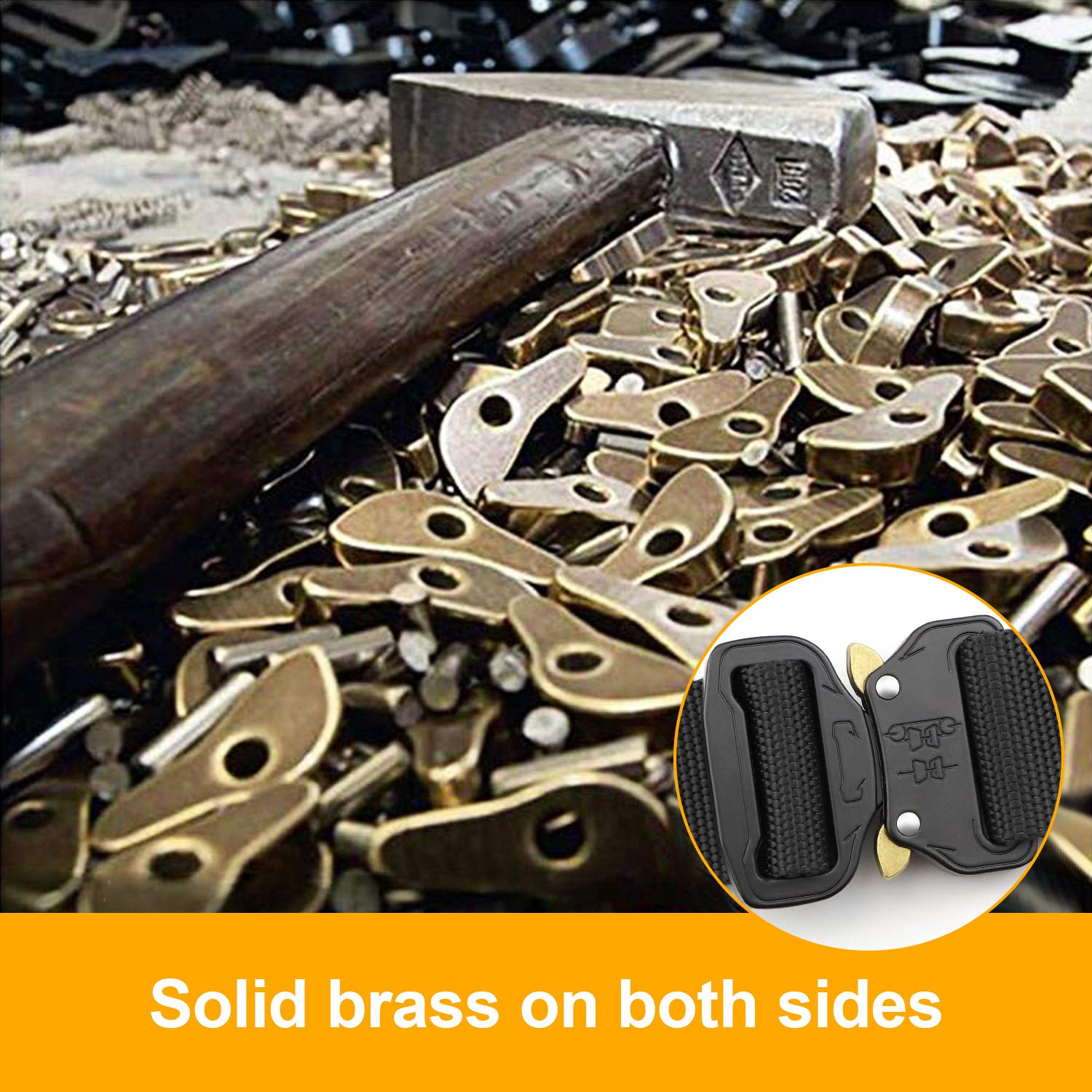 Senwow 2 Pack Mens Tactical Nylon Canvas Belt, Military Heavy Duty Waist Belts with Quick Release Buckle, Length 49.21inch, Width 1.65inch