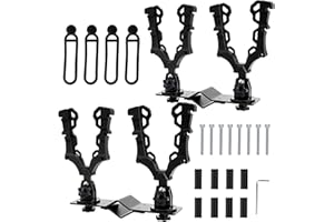 Dioty ATV Double Gun Rack, Hunting Tool Holder Mount for Bows/Axes/Shovels/Hunting Rifles, Compatible With ATV UTV Golf Cart Hunting Bike Mobility Scooter