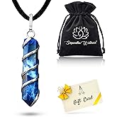 Natural Sodalite Crystal Healing Necklace - for Third Eye Chakra. Promotes Communication, Deepens Meditation, Instills Drive for Truth. Calms Anxiety, Enhances Self-Acceptance. with Stylish SS Chain