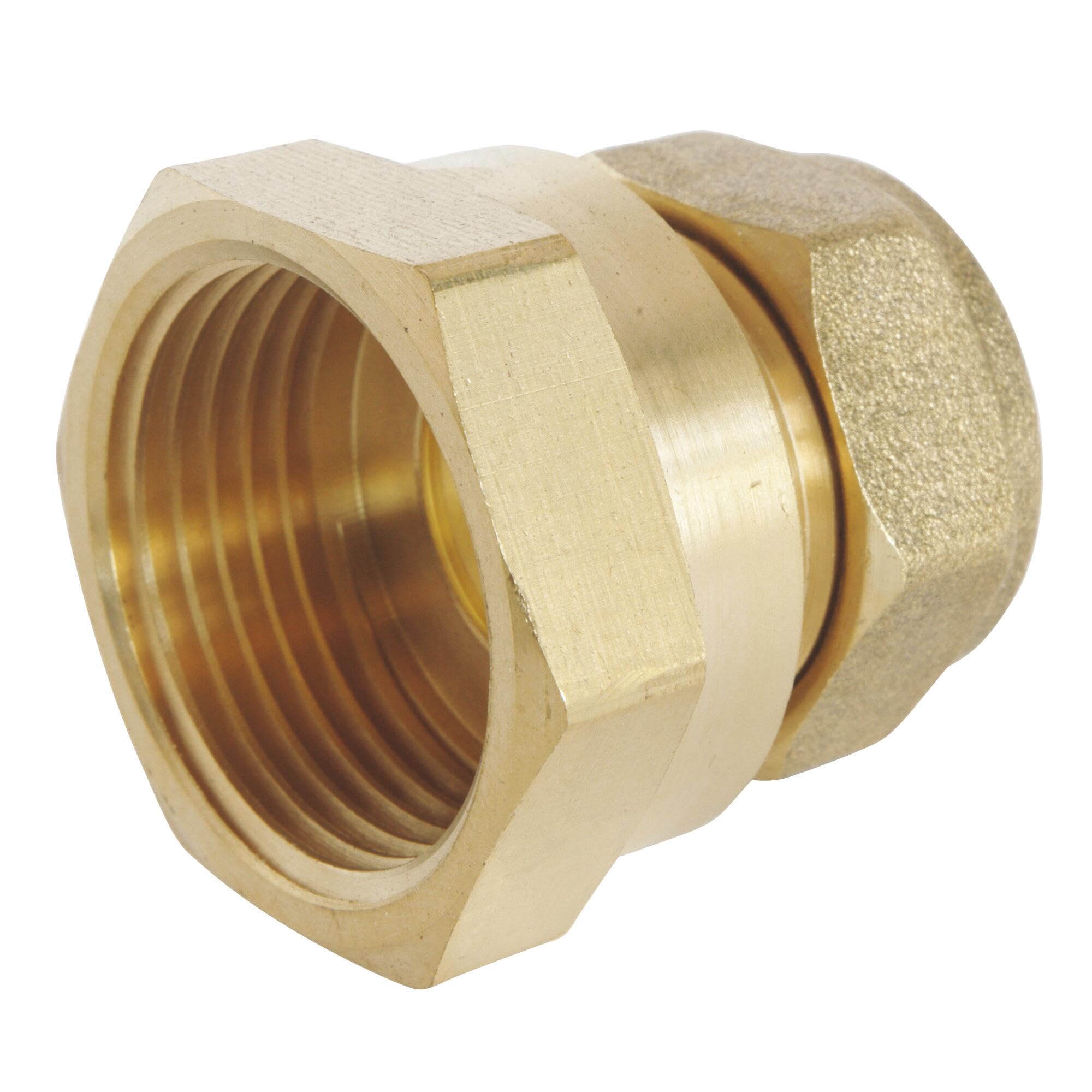 SOMATHERM //53-16-20, Compression Fitting Brass Female Copper Ø16-ideal for Plumbing, Sanitary Water Networks and Heating-Sealing Thread or Flat Joint, Gray, Tube cuivre Ø16-Femelle 20/27