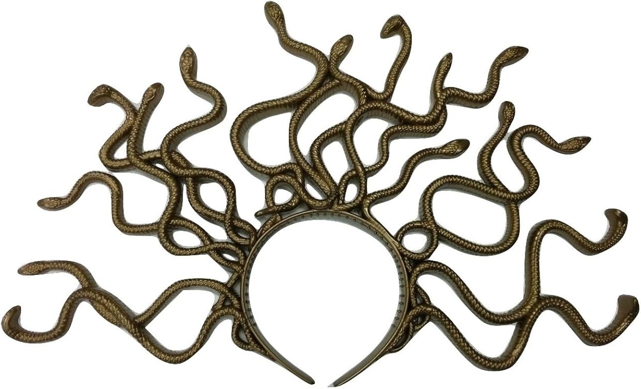Nicky Bigs Novelties Medusa Snake Costume Headband, Gold, One Size: Clothing