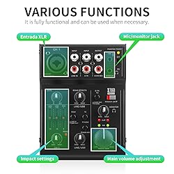 XTUGA CT80 8-Channel Professional Audio Mixer for