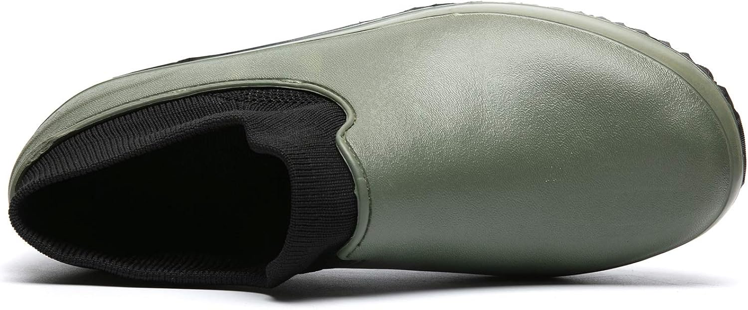  | HappyEva Men's Rain Shoes Waterproof Slip On Garden Shoes Comfortable | Loafers & Slip-Ons