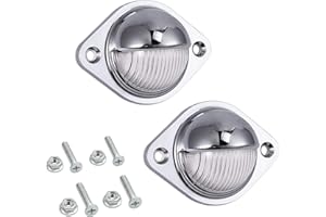 Justech 2PCS 3LED License Plate Light, Waterproof Number Plate Lights, Shock Resistant 12V 24V Tag Light Lamps Assembly for Trucks, SUV, Trailers, Van, RV and Boats License Tags - Silver