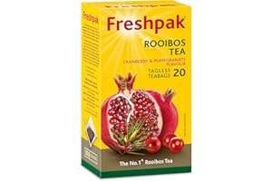 Freshpak Rooibos - Tagless Flavor - Cranberry & Pomegranate 50g | 20 Tagless TeaBags | Infusion |