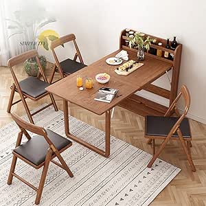 Mesa De Comedor Multifuncional Plegable De Madera Maciza Mesa De