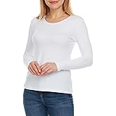 Brix Essentials Women's Classic-Fit Long-Sleeve Crewneck T-Shirt Super Soft Tagless.