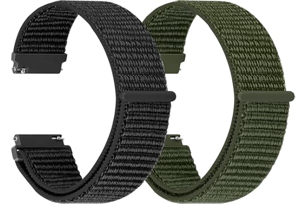 2 Pack Quick Release Replacement Watch Bands, Adjustable Nylon Sports Wirstbands 18mm 19mm 20mm 22mm 24mm Compatible with Sam