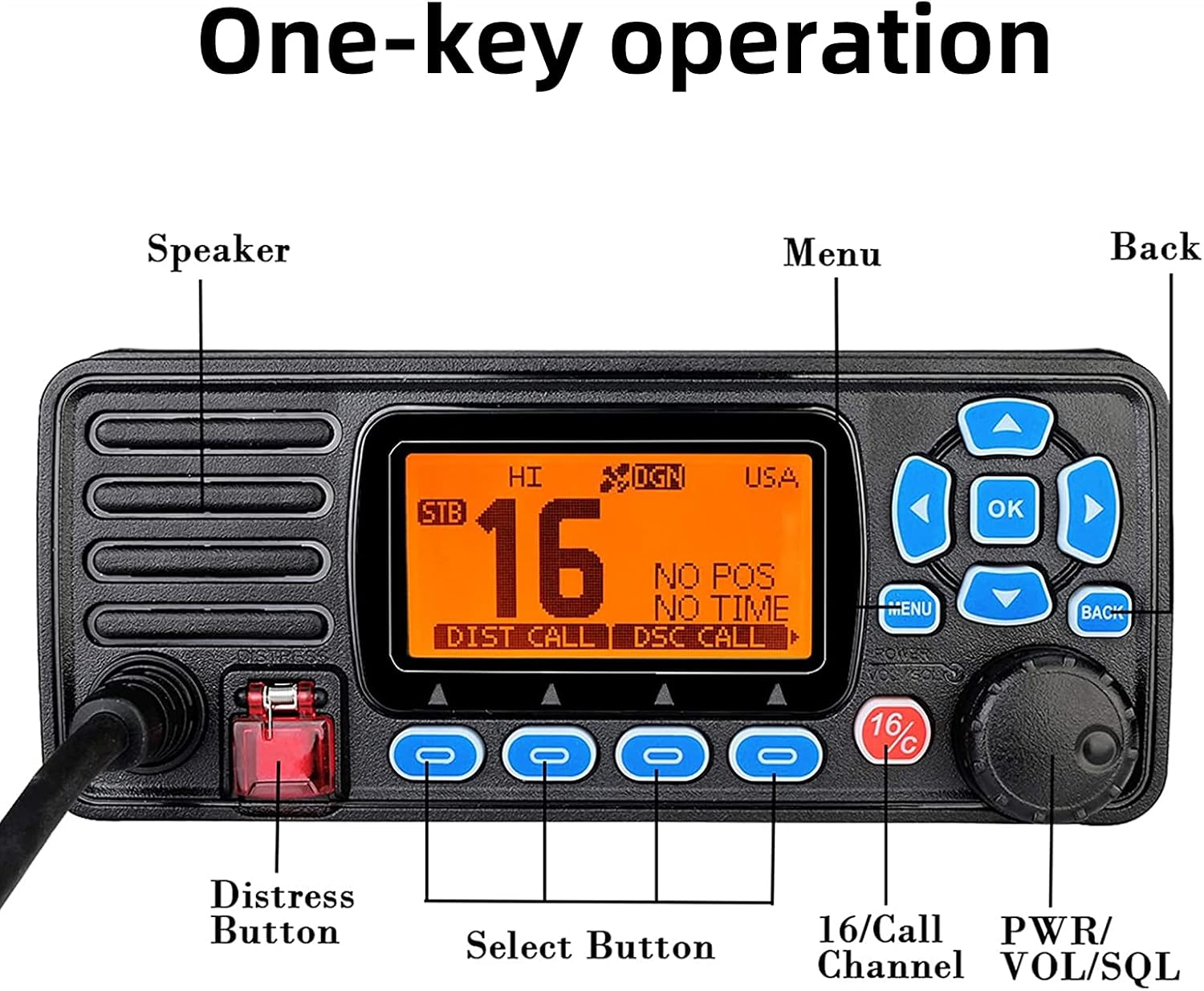 Retevis RA27 Fixed Mount Marine Radio GPS, IP67 Waterproof Two Way Radio DSC Long Range, Tri-Watch NOAA, Professional Marine Radio Transceiver(1 Pack): GPS & Navigation