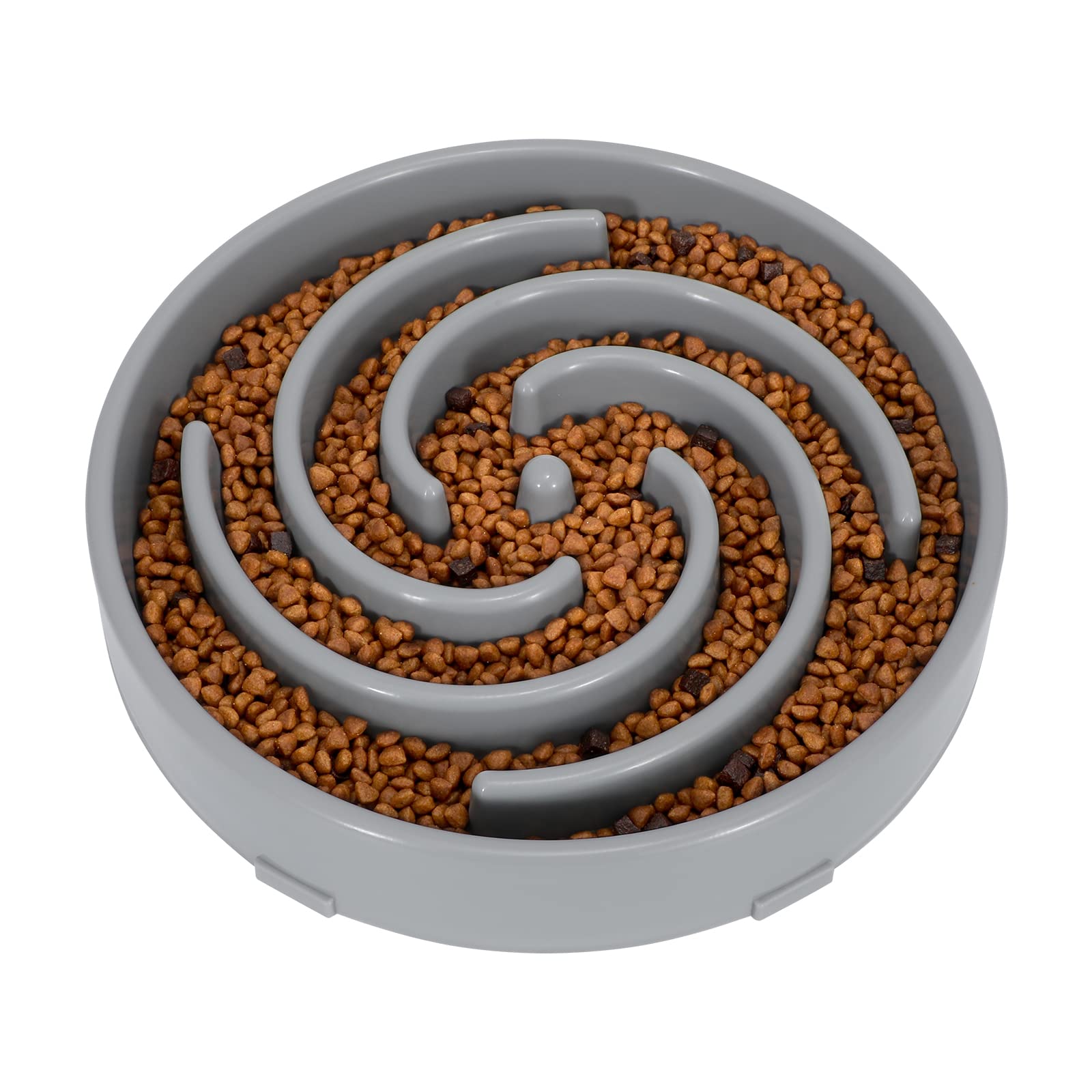 LEACOOLKEY Large Slow Feeder Dog Bowl,Maze Interactive Slow Eating Bowl,Anti Gulping Healthy Eating,Stop Bloat Slow Down Feeding Dishes for Medium/Big Dogs(Light gray)