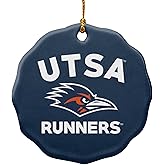 GRAPHICS & MORE The University of Texas at San Antonio Roadrunners Logo Porcelain Scalloped Holiday Christmas Tree Ornament - 2.8" (7.1 cm)