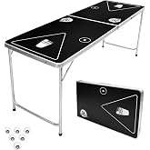 GoPong 6-Foot Cup Pong Table - Portable Folding Small Table for Party Games | Perfect for Indoor and Outdoor Games - Flip Cup Table with 6 Seamless Balls for Perfect Bounce