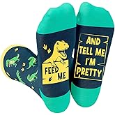 HAPPYPOP Funny Socks for Men Women - Cat Dinosaur Raccoon Gifts, Shark Bear Pig Dragon Socks