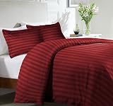 MOONLIGHT20015 Double Duvet Set Reversible Stripes Burgundy 200x200 cm view 2