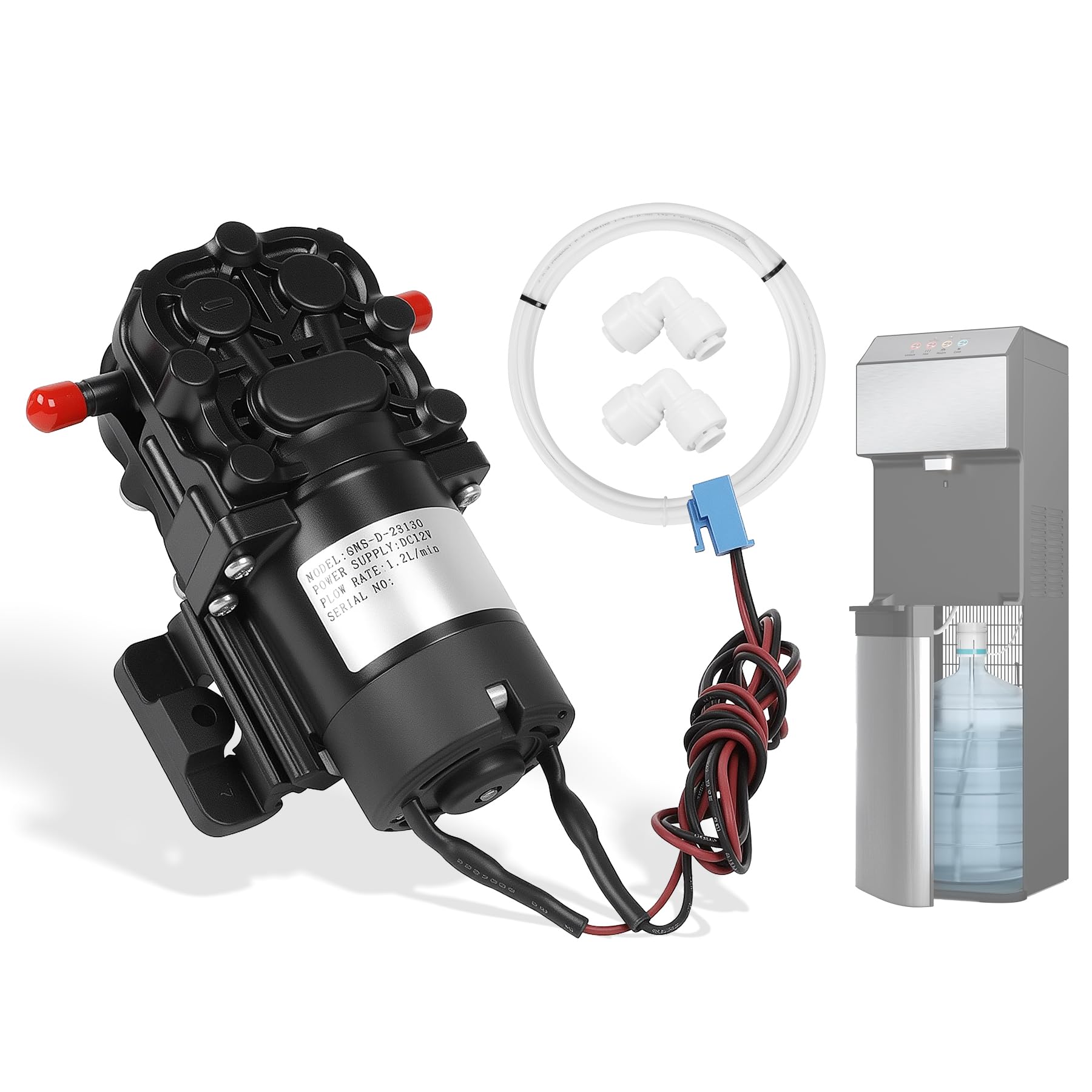 Photo 1 of Water Dispenser Water Pump DC 12V, 1.2L/min for Primo, Avalon, Brio Bottom Loading Bottled Water Cooler Dispenser, Replace GMB-D-23130 DP005A2, Quiet Operation