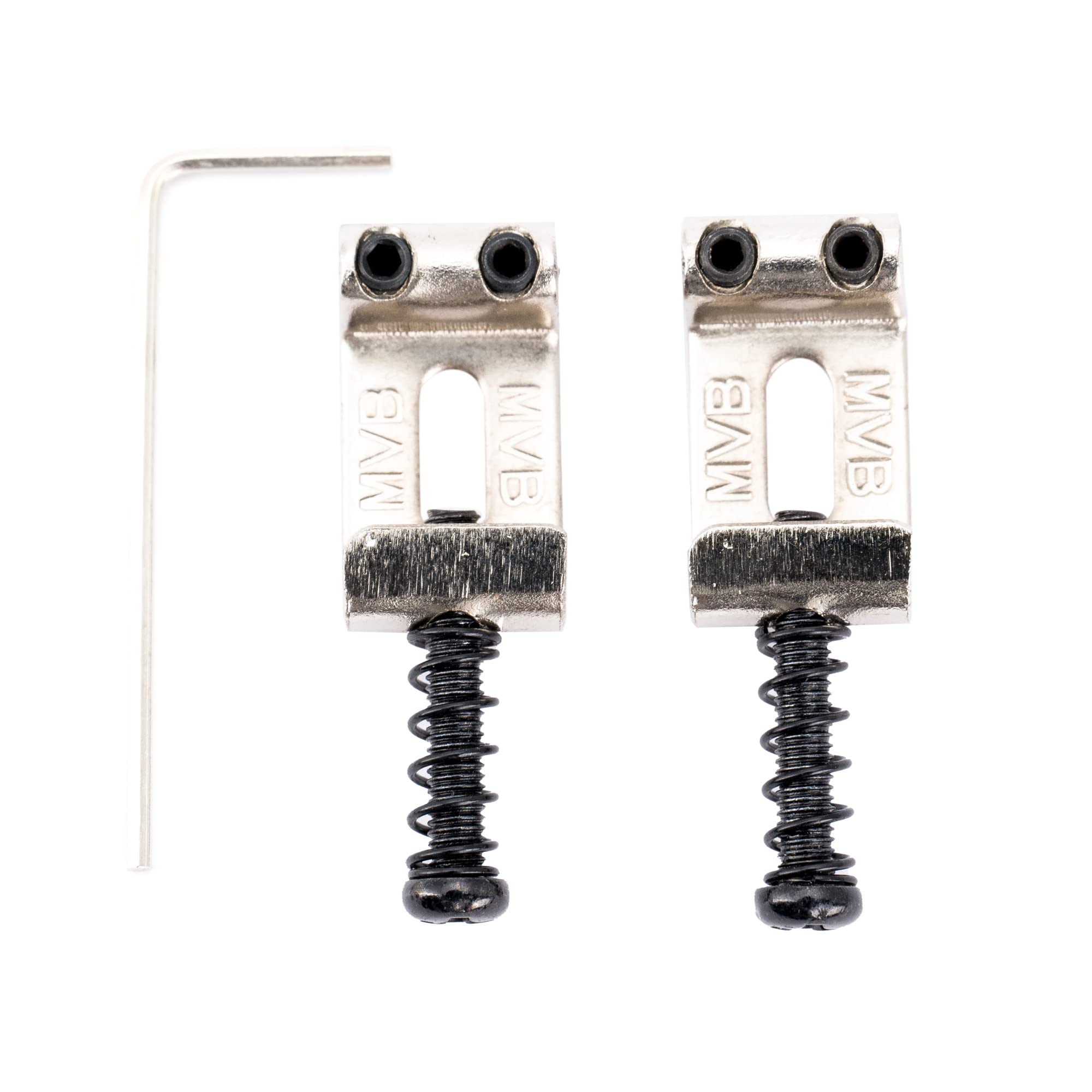 Musiclily Pro 10.8mm Vintage Steel Saddles for Import Strat Style Electric Guitar Wilkinson M Series Bridge, Nickel (Set of 2)