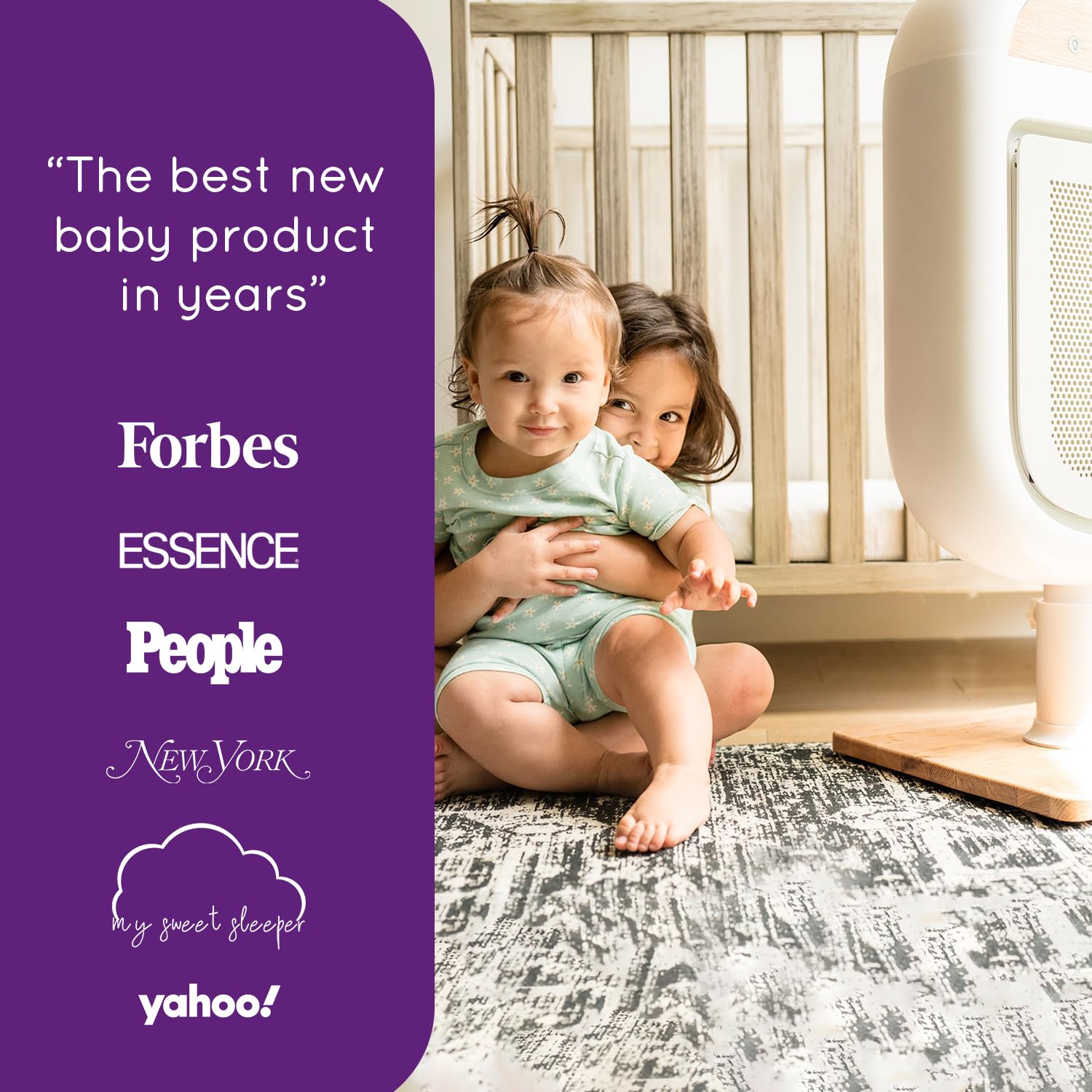 Sereniby Air Purifier for Baby | Proprietary Safe-Sleep Design | Medical-Grade HEPA Filtration | Laser-Accurate Air Quality & Temp Sensors | Smart Parent-Approved Features