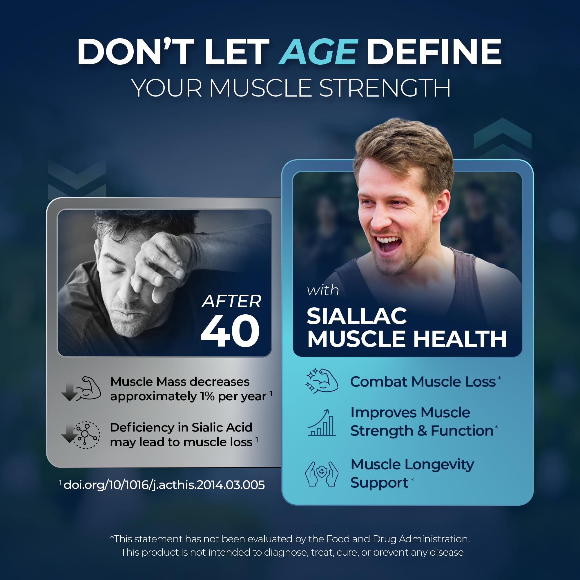 Muscle Health - Made in USA - Enhance Muscle Mass & Strength, Fast Workout Recovery, Reduce Fatigue & Boost Exercise Performance, 6-Sialyllactose (6-SL), 900mg, 90 Tablets