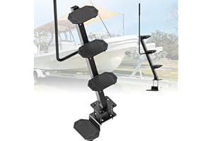OUTDOOR LIVING SUNTIME Heavy-Duty Boat Trailer Steps,Boat Trailer Tongue Steps with Anti-Slip Handrail,EVA Anti-Slip Mat,450Lbs Capacity，Multiple Installation Angles,4 Steps