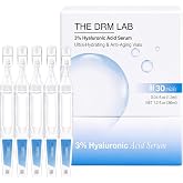 The DRM Lab 3% Hyaluronic Acid Serum with Collagen for Fine Lines | Triple Molecular Weight Hyaluronic Acid with Collagen, Squalane, Vitamin E &amp; Glycerin, 30 Single Use Vials, 10 Second Routine