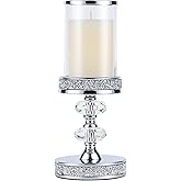 Pillar Candle Holders, Candle Holders for Pillar Candle, Crystal Candlesticks Holder for Home Decor, Wedding, Events, Coffee Dining Table CH048MD