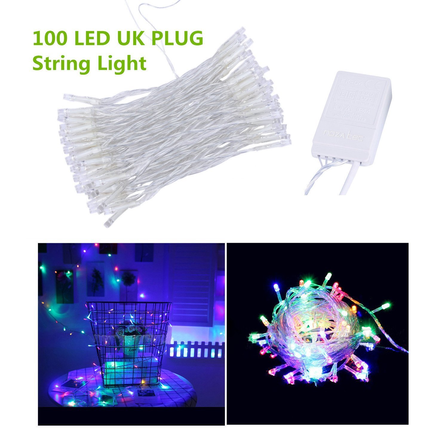 100 LED Fairy Lights 10m Indoor String Lights 8 Functions Multicolour
