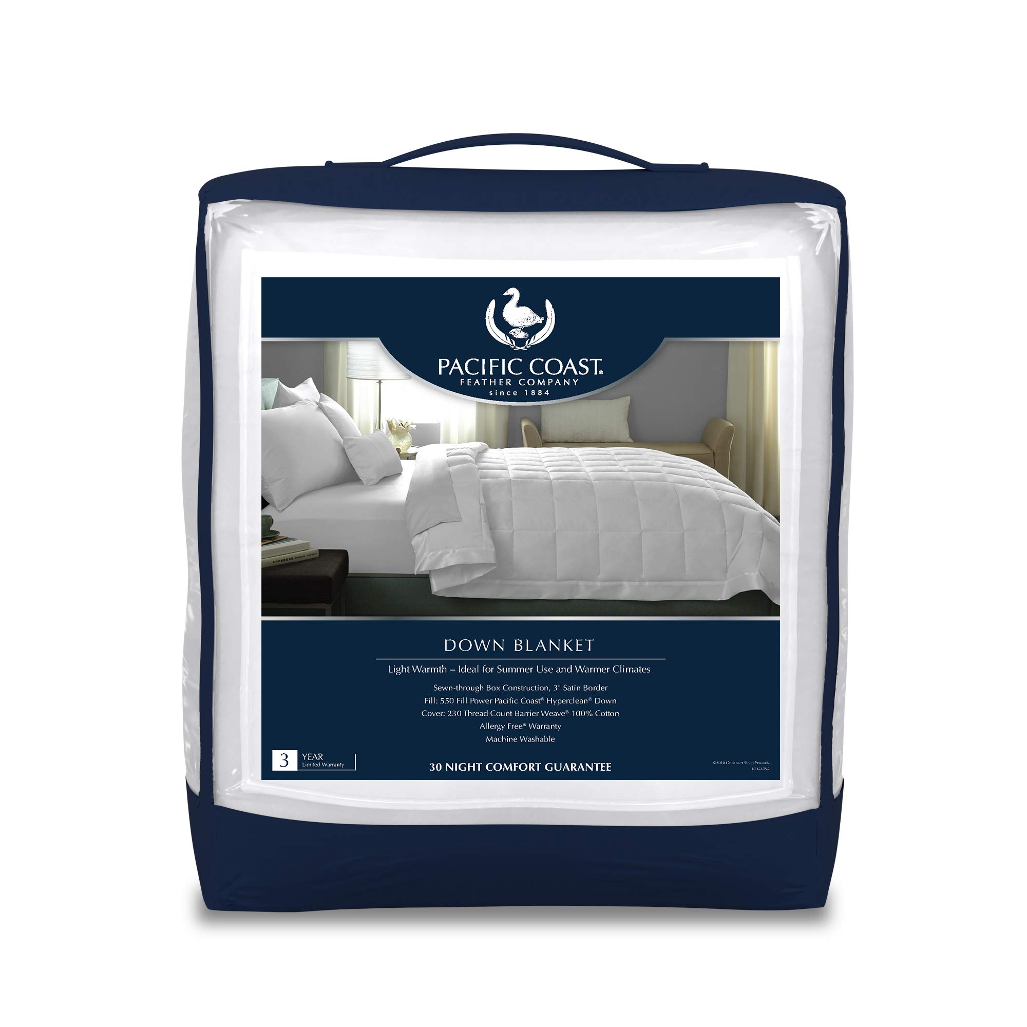 Pacific Coast Feather Company Down Blanket Cotton Cover with Satin