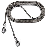 Xiazw Small Square Copper Purse Shoulder Cross Body Handbag Bag Chains Strap Replacement(Black Grey, 47'')